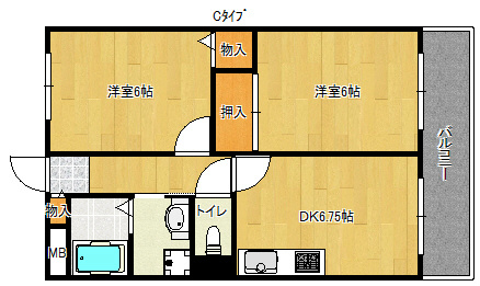 ヴィラスリースター住之江 間取り