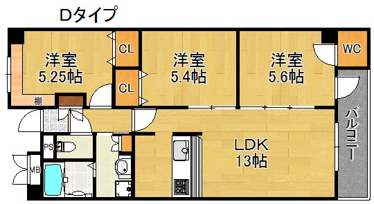 アネックス六兵衛　三番館 間取り